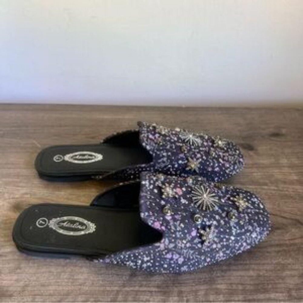 Atalina sparkle loafer 8 all day comfort slides rhinestone celestial accents